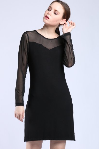 เดรสเบสิค / เดรสแขนยาว / เดรสผ้าเรยอน / จัดส่งฟรี