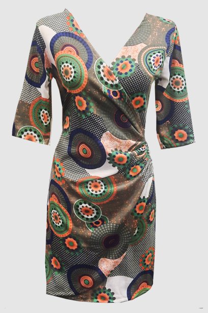 เดรสป้ายอก จับจีบช่วงเอว