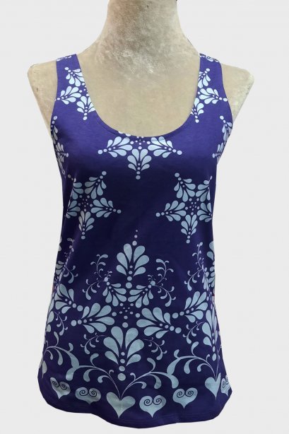 Floral Tank Top with Lace Backside