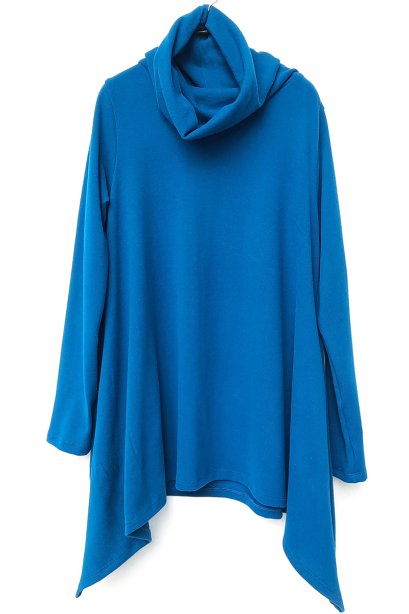 Blue Women's Knit Sweater Turtleneck
