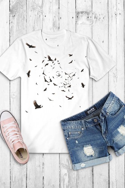 Women's Tee, Tshirt, Short Sleeve Tees, Flower Tees, Minimal Tees