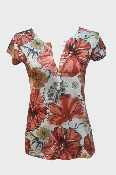 Red Floral Tee-shirt