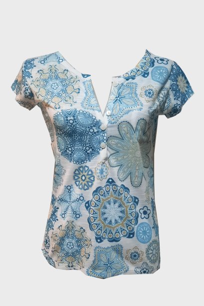 ฺBlue Mandala Printed Tee