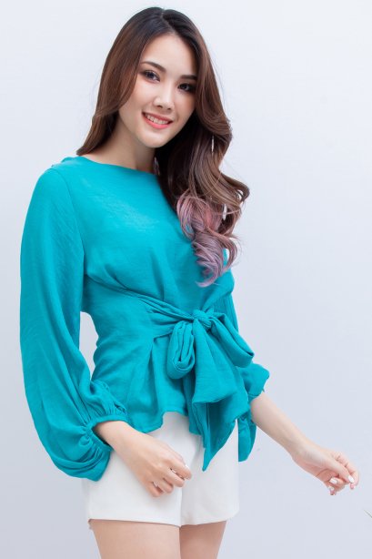 Emerald Tied Waist Blouse