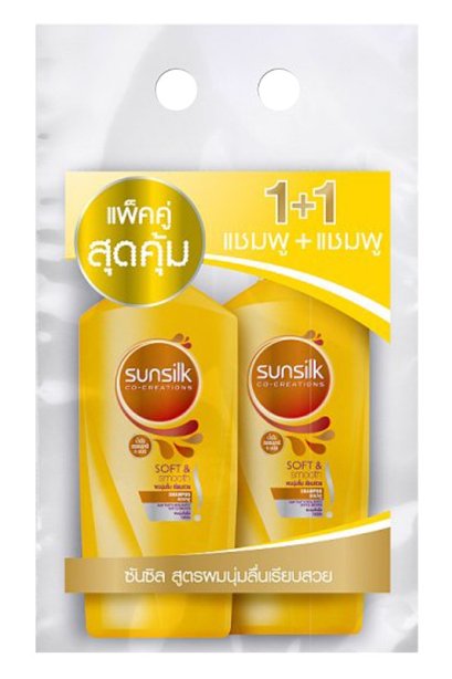 Sunsilk Shampoo ၊ ချောမွေ့လှပသောဆံပင်ဖော်မြူလာ၊ အထုပ်နှစ်ခု