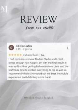 5-star lash extension review at Madam Studio Bangkok 5-star lash extension review at Madam Studio Bangkok