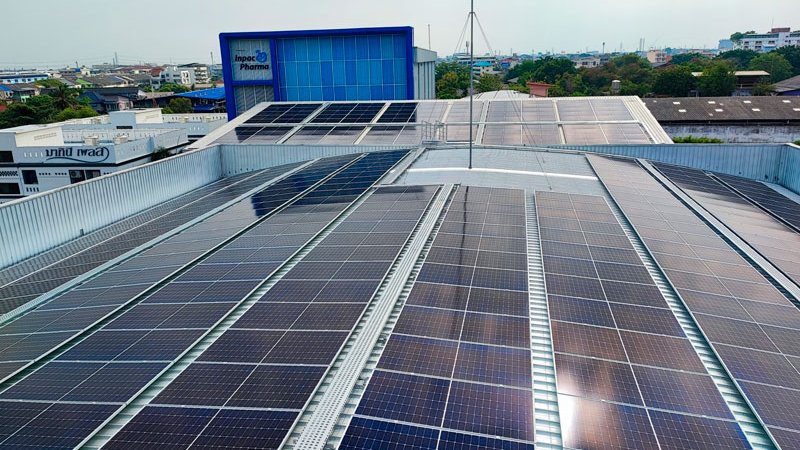 ติดตั้งที่ บริษัท อินแพคฟาร์มา จำกัด เขตบางขุนเทียน กทม. 10150 418 kWp 3 Phase Commercial Solar Rooftop at Inpac Pharma Co, Ltd, Bankok ติดตั้งที่ บริษัท อินแพคฟาร์มา จำกัด เขตบางขุนเทียน กทม. 10150 418 kWp 3 Phase Commercial Solar Rooftop at Inpac Pharma Co, Ltd, Bankok