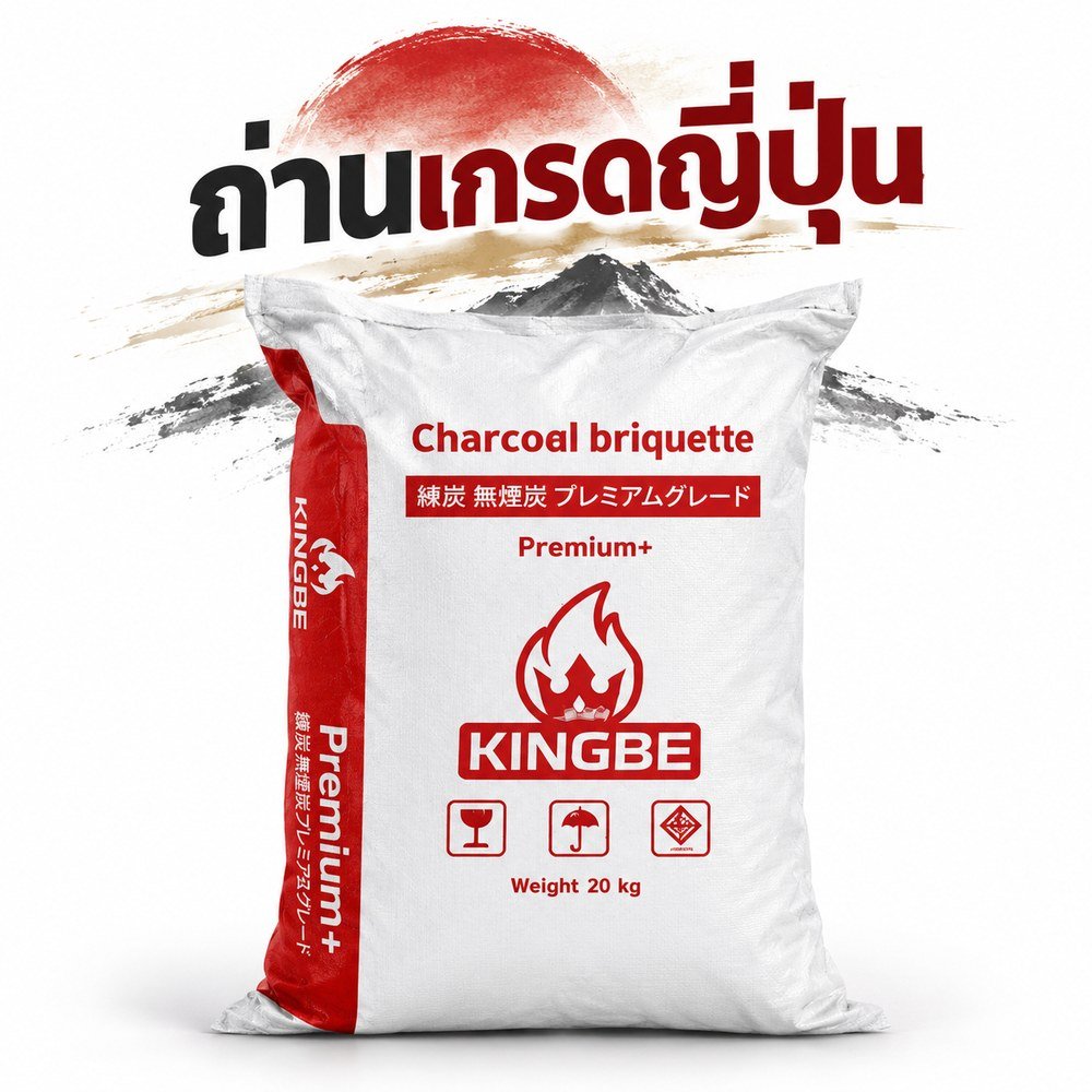 ถ่านเกรดญี่ปุ่น KINGBE PremiumPlus Model 1000 กระสอบ 20 กก.