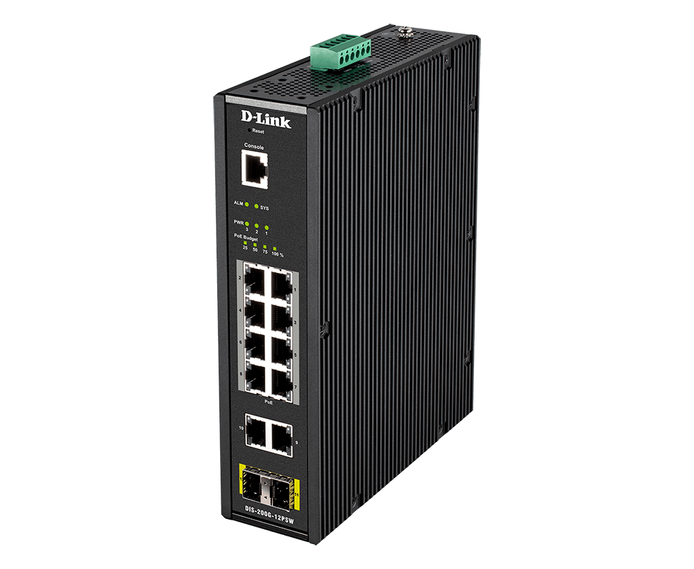 D-Link DIS-200G-12PSW, 12-port Gigabit Industrial Smart Managed Switch