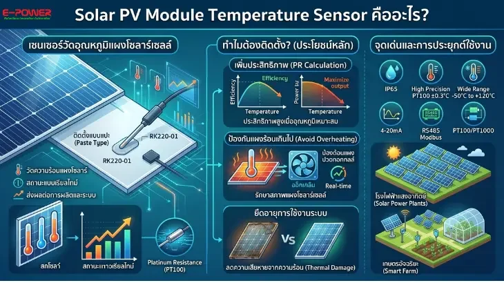 Solar PV Module Temperature Sensor RK220-01: Precision PT100