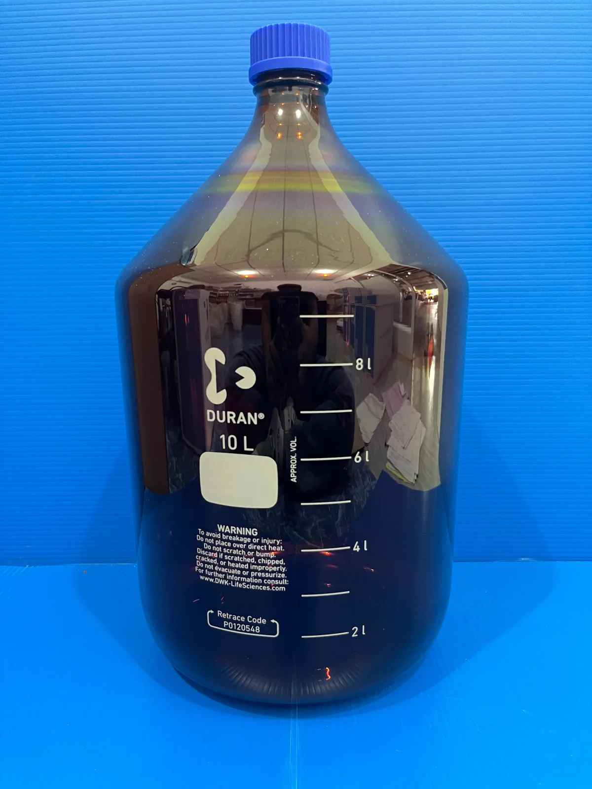 Laboratory Bottle amber 10L Screw cap,