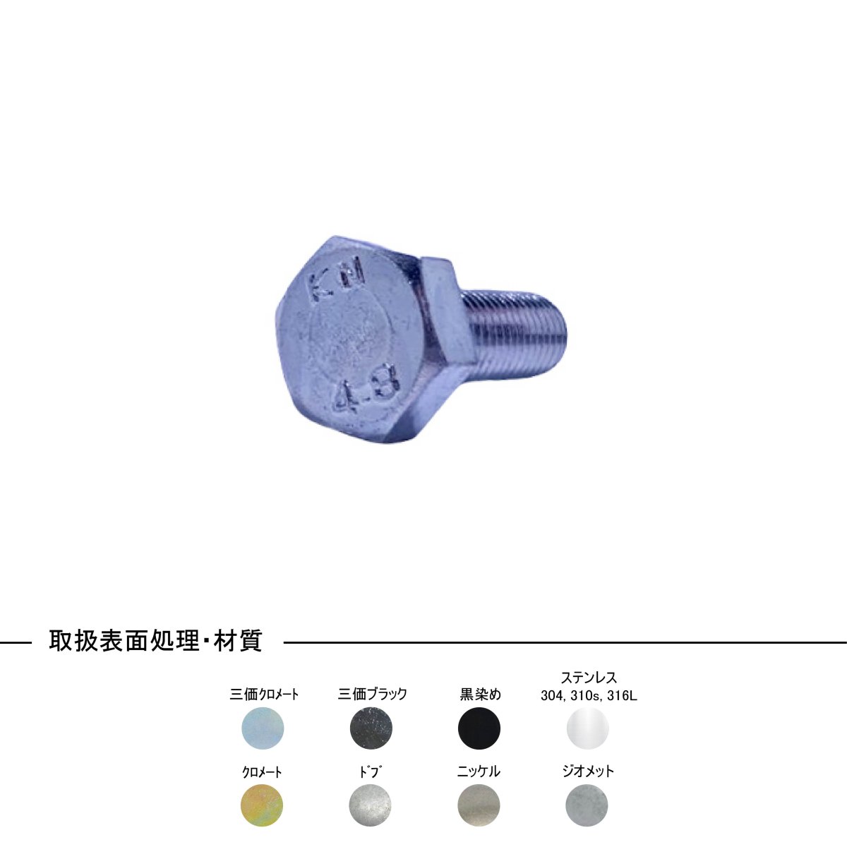 4.8 Hexagon Bolt(Full Thread) JIS B-1180 L Hanshin Neji - Hanshin-neji