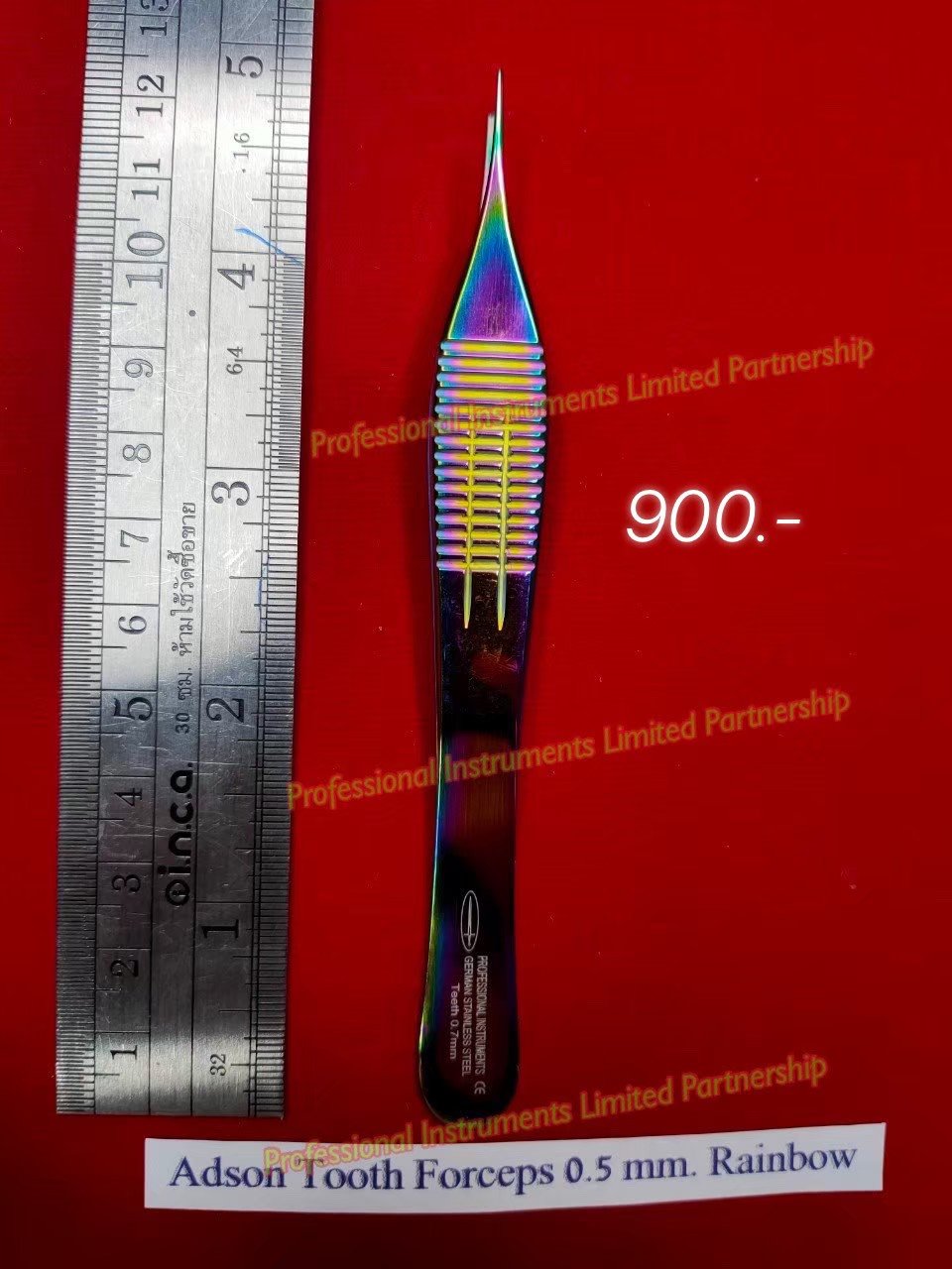 Addsonn Tooth Less Instrument Adson Tooth Forceps 0.5mm-Rainbow