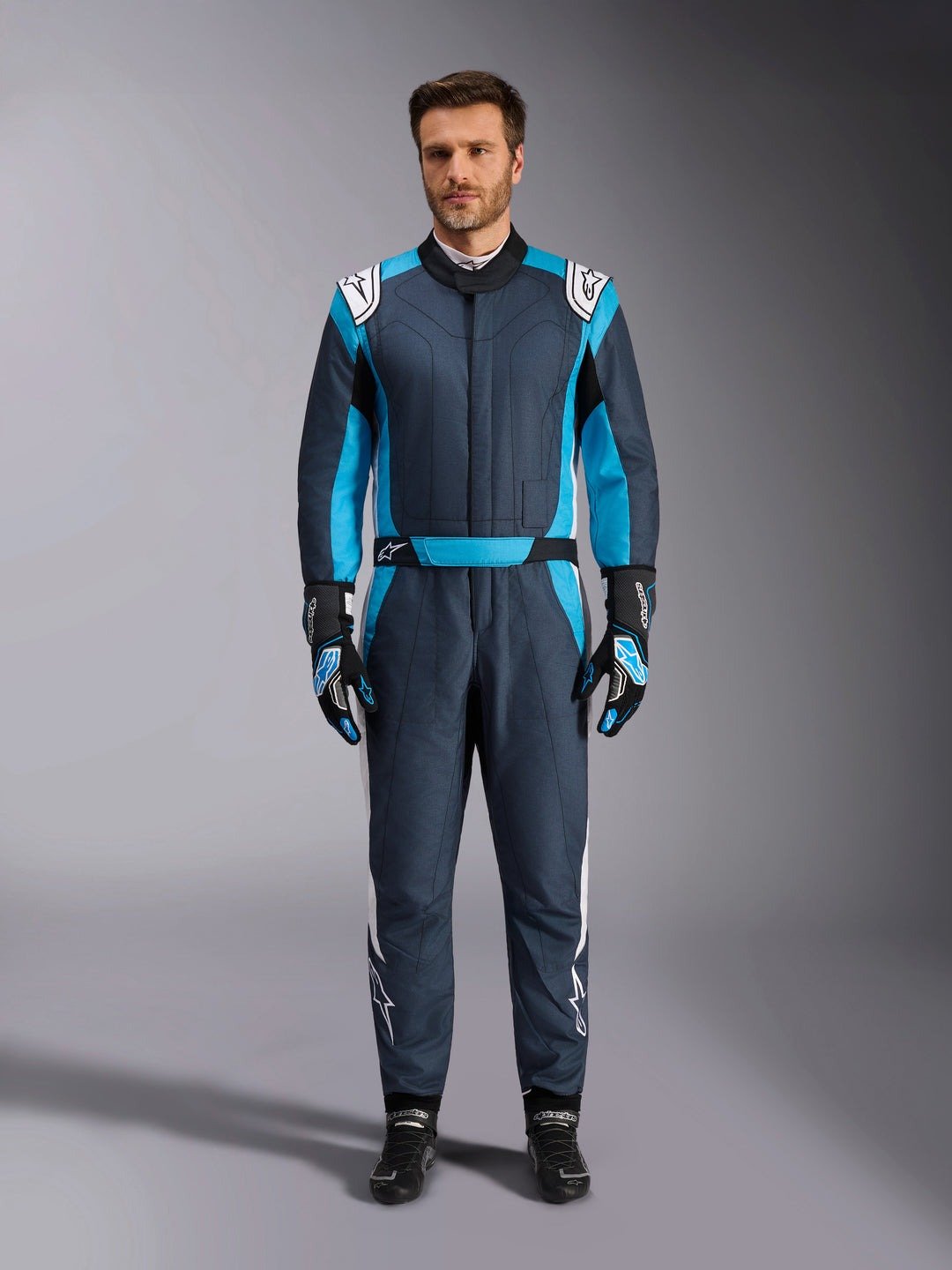 ALPINESTARS GP PRO COMP V2 FIA SUIT - (Asphalt Cyan White)