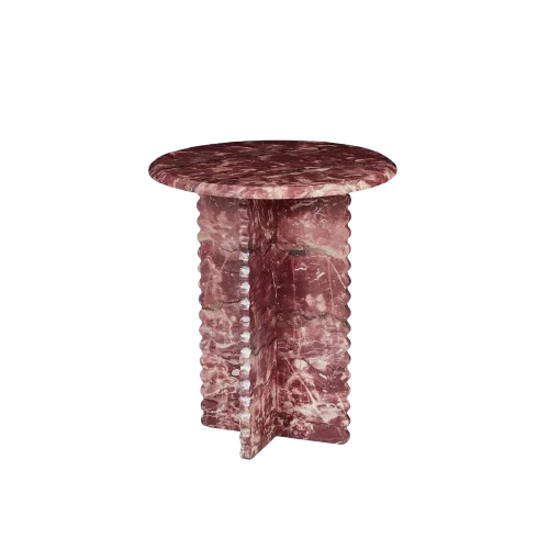 Marble Bedside Table Wavy Textured Ocean Style