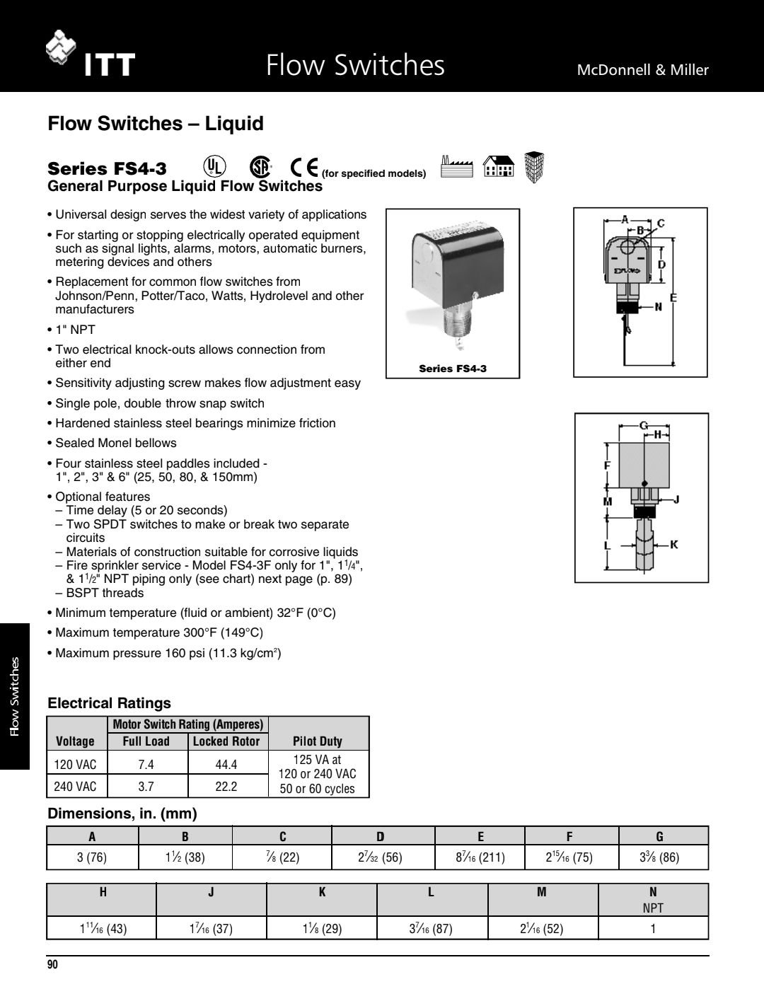 Itt Flow Flow Switches-Liquid ITT