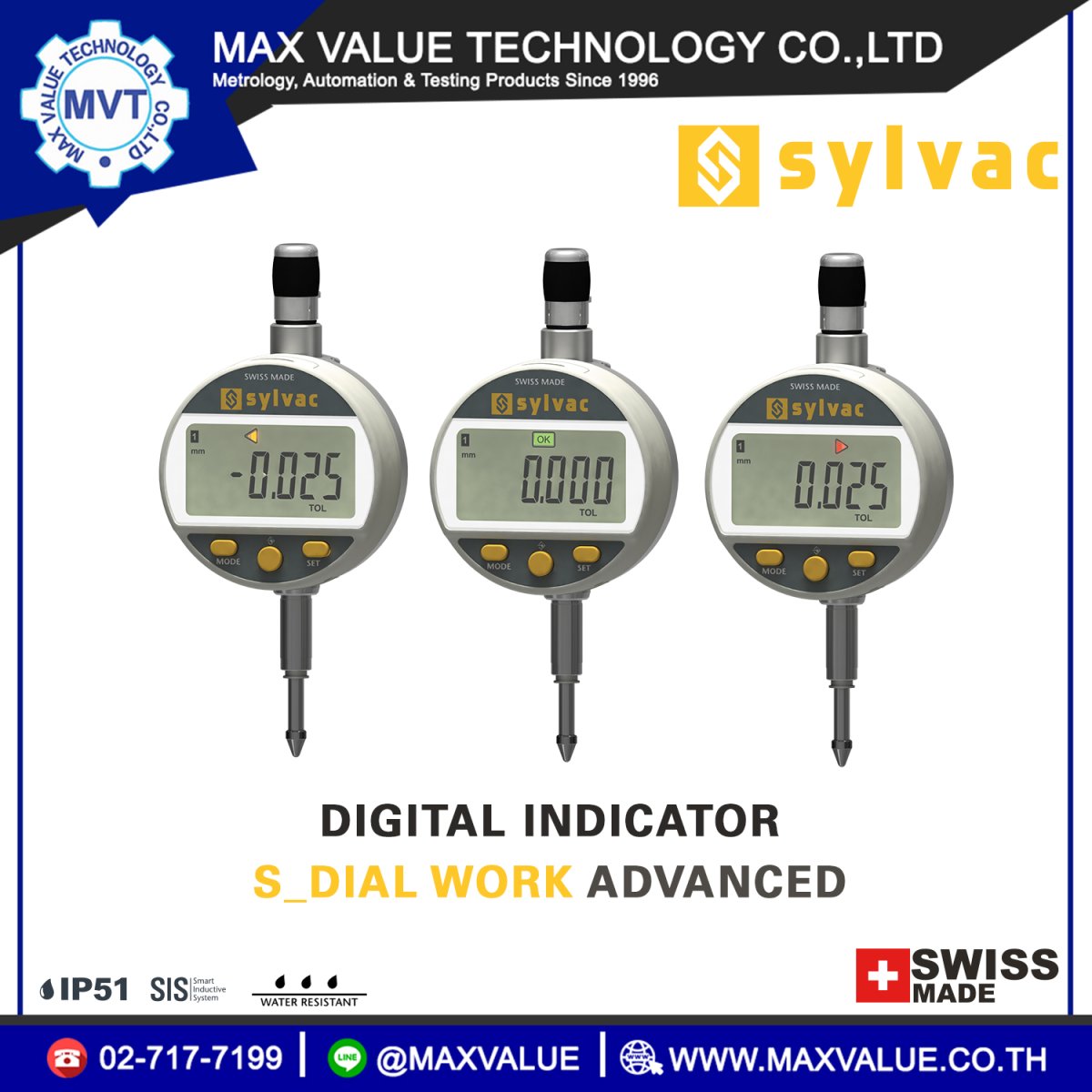 Digitale Messuhr Sylvac S_Dial MINI Smart Bluetooth® 0 - 12,5 mm 