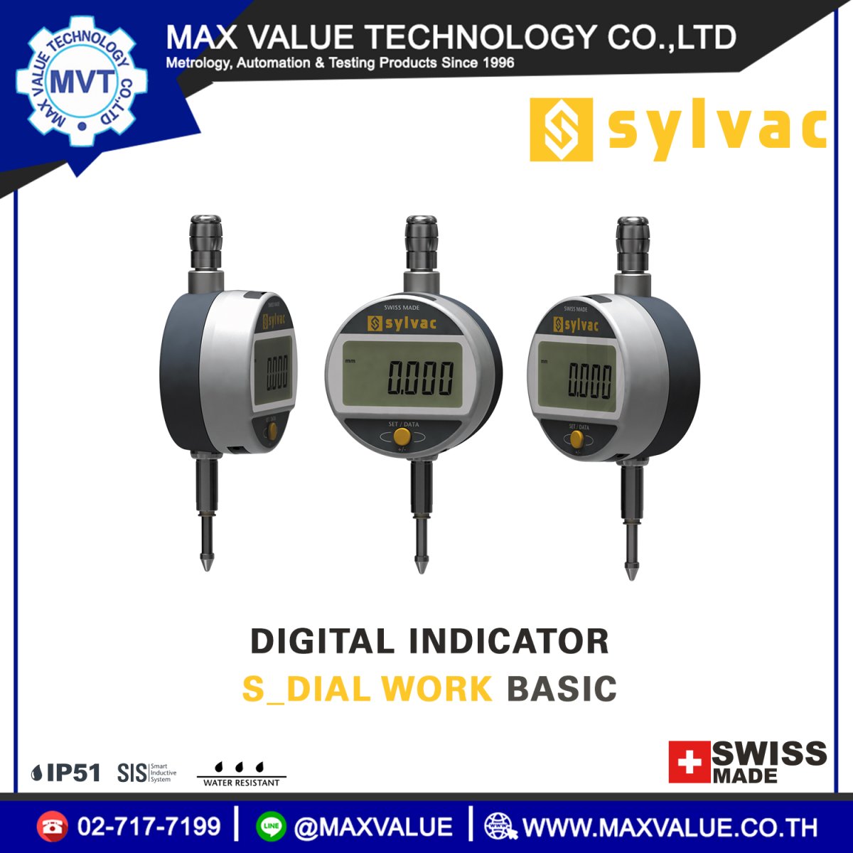 Digital Dial Indicator Sylvac S_Dial MINI Smart Bluetooth® 0 - 12,5 mm 