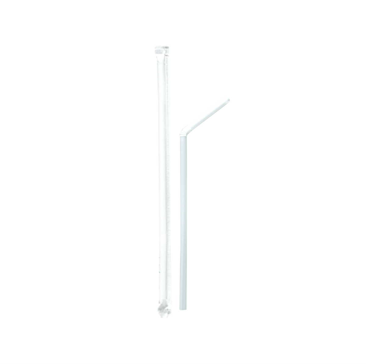 Bio Flexible Straw + Paper Wrap 6x210mm.