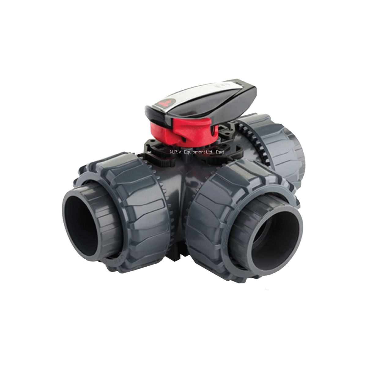 Upvc Block FIP - UPVC SCH80 Dual Block 3-Way Ball Valve L Port ASTM