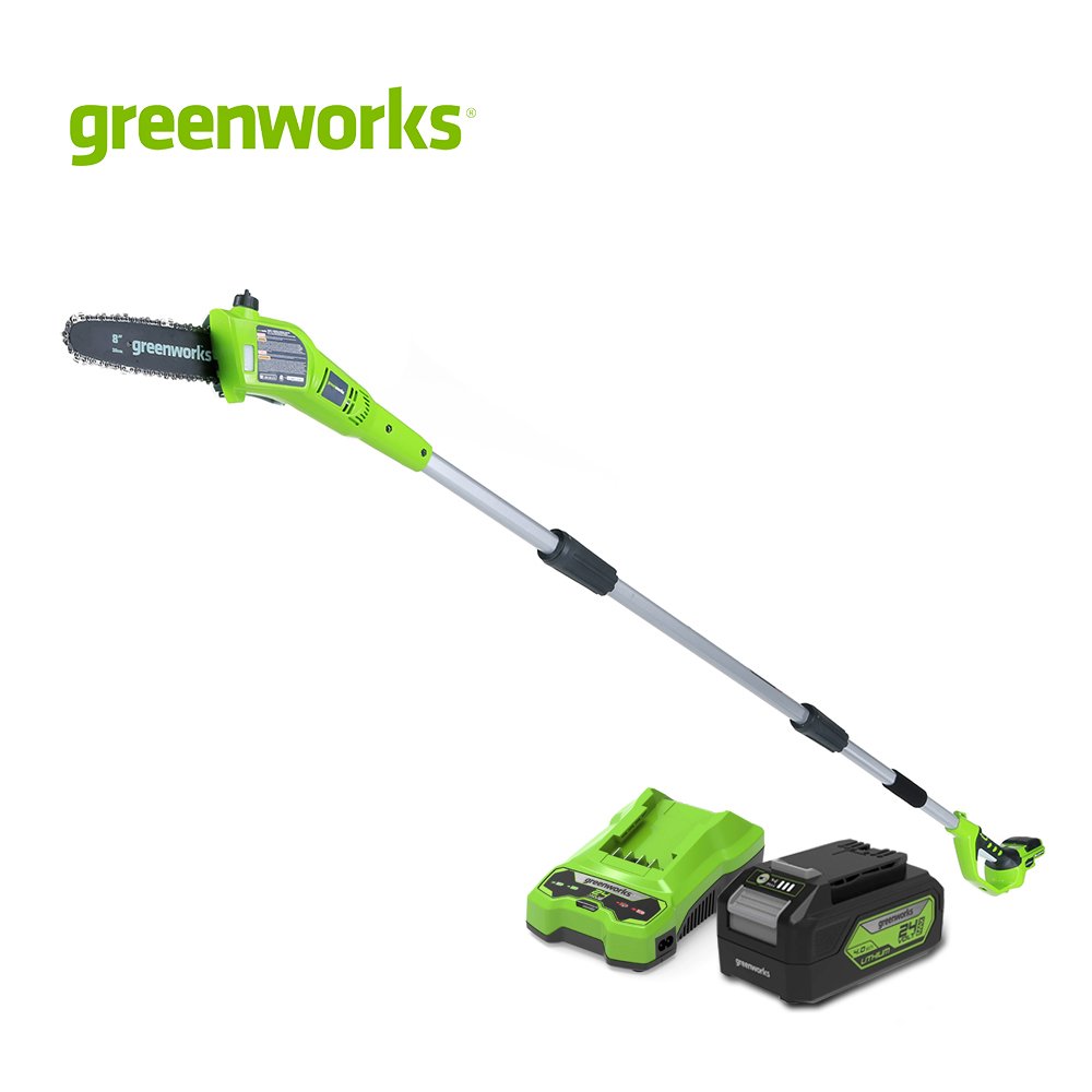 GREENWORKS POLE SAW 24V INCLUDING BATTERY AND FAST CHARGER greenworksthailand