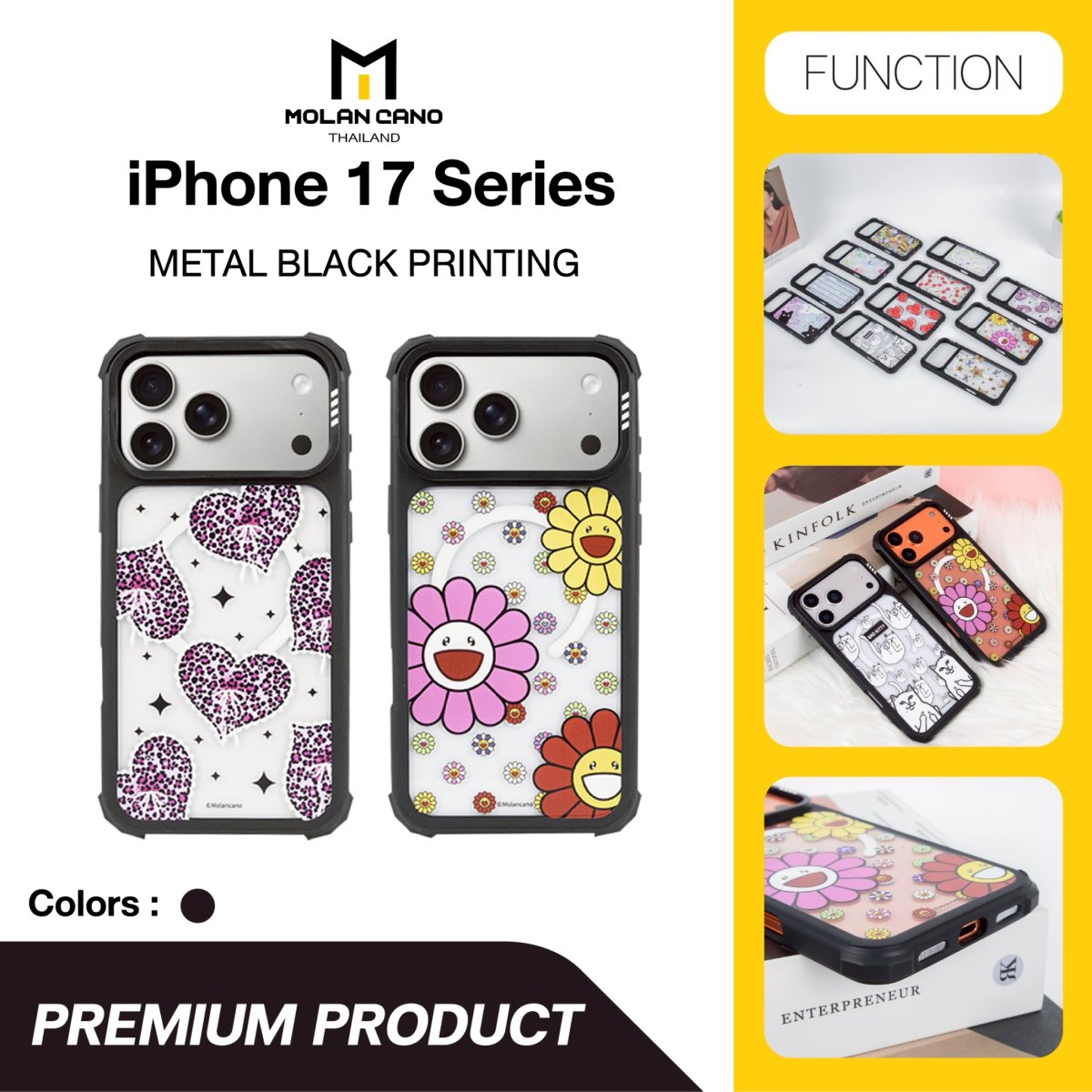 Molan Cano เคสใสลาย iPhone 17 รองรับ MagSafe ป้องกันกระแทก