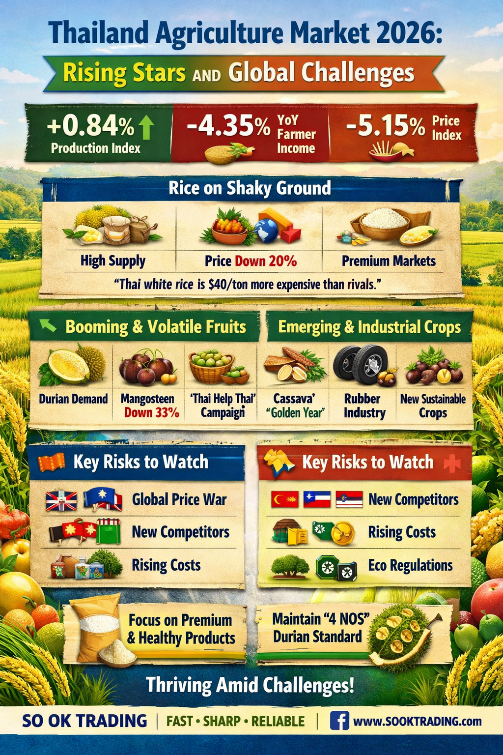 Thai Agriculture 2026: Durian’s Golden Year&Rice’s Price War