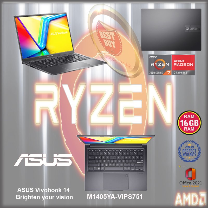 Asus Vivobook 14 M1405YA-VIPS751M/Ryzen 7-7730U/16GB/512GB SSD/14 ...