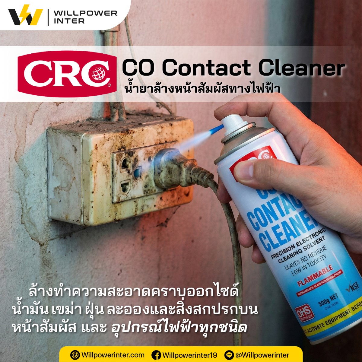 ดูแลปลั๊กไฟหลังน้ำลด ปลอดภัยง่ายๆ ด้วย CO Contact Cleaner