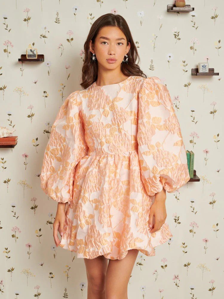 Mimosa dress cherry jacquard