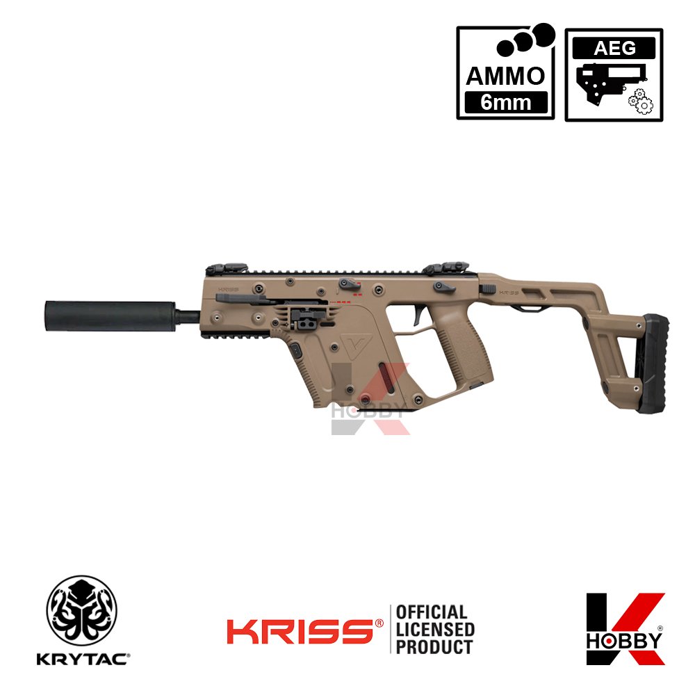 KRYTAC KRISS VECTOR SMG + Mock Suppressor (Flat Dark Earth)