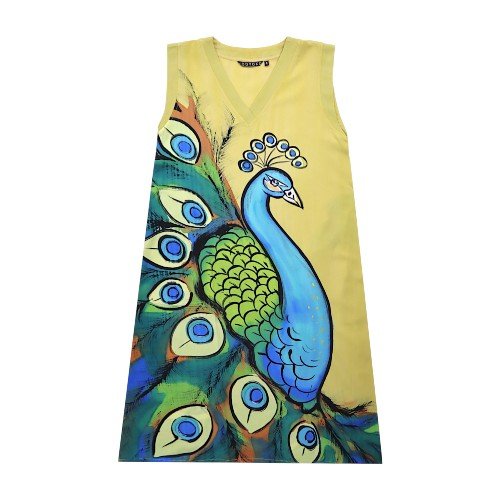 gold rope belt fancy dress Buy Thakur ji Golden Peacock Dress for Summer For Laddu Gopal, Kanha Ji,  Lord krishna – MyKanha.com main image 1