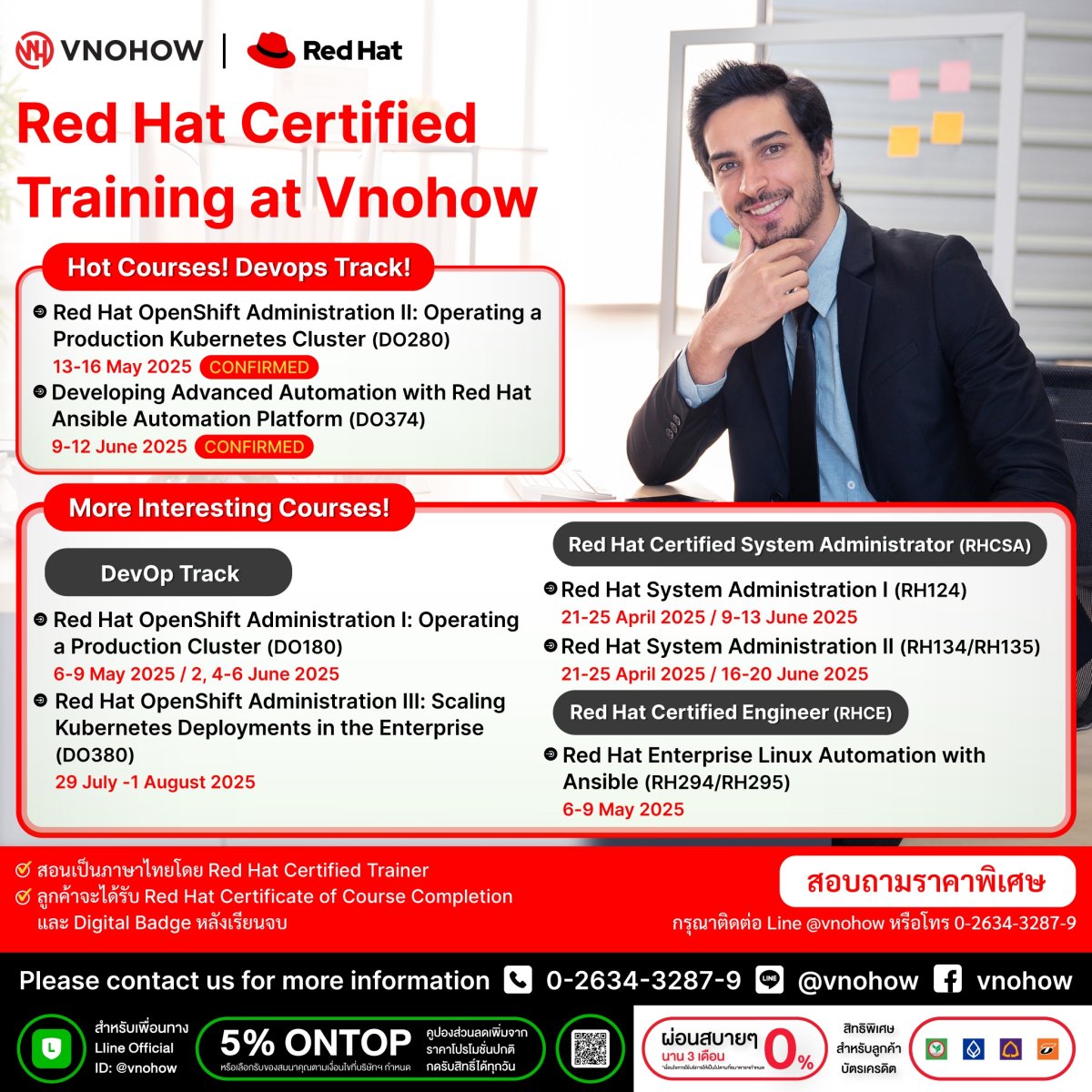 Red Hat Python Course หลักสูตร Red Hat Certified Training สุดฮอตฮิต ต้องห้ามพลาด ที่ Vnohow!