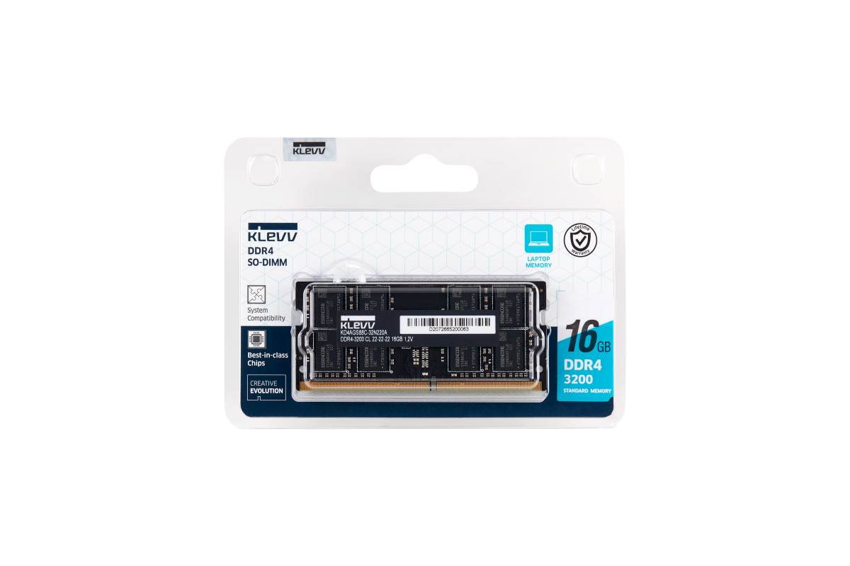 KLEVV DDR4 SO-DIMM STANDARD MEMORY - 16GB 3200MHz
