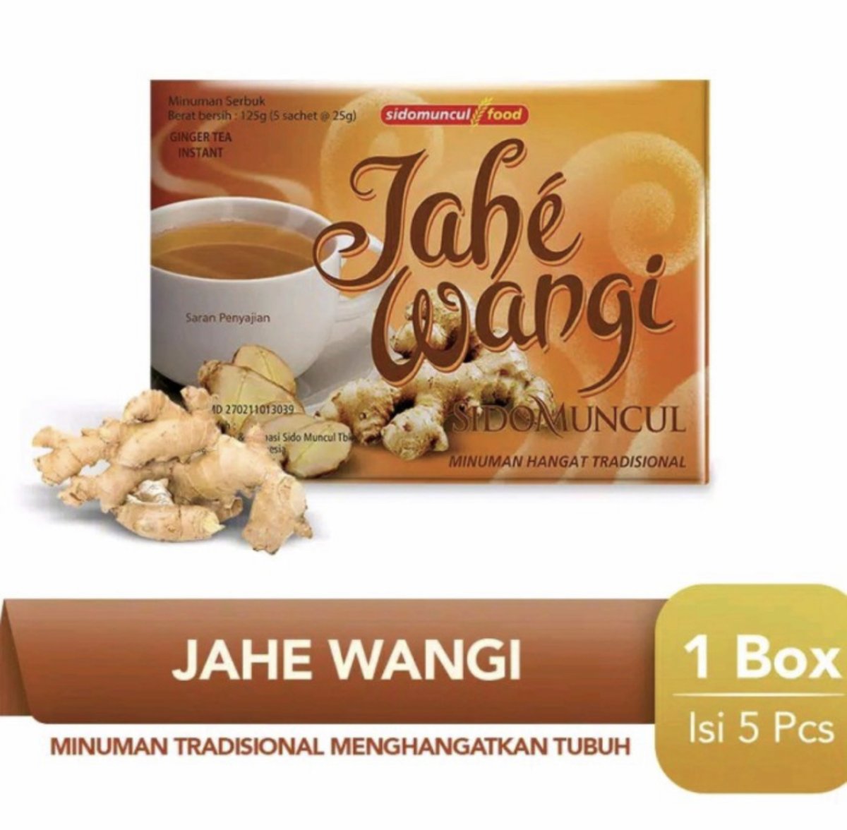 Sido Muncul Jahe Wangi , 5 Sachet @25 gram