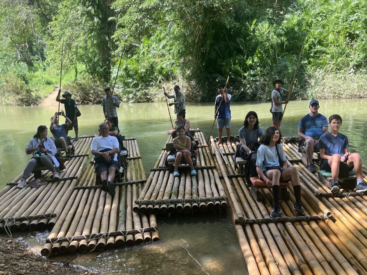 Bamboo rafting in Khaosok, Suratthani province
