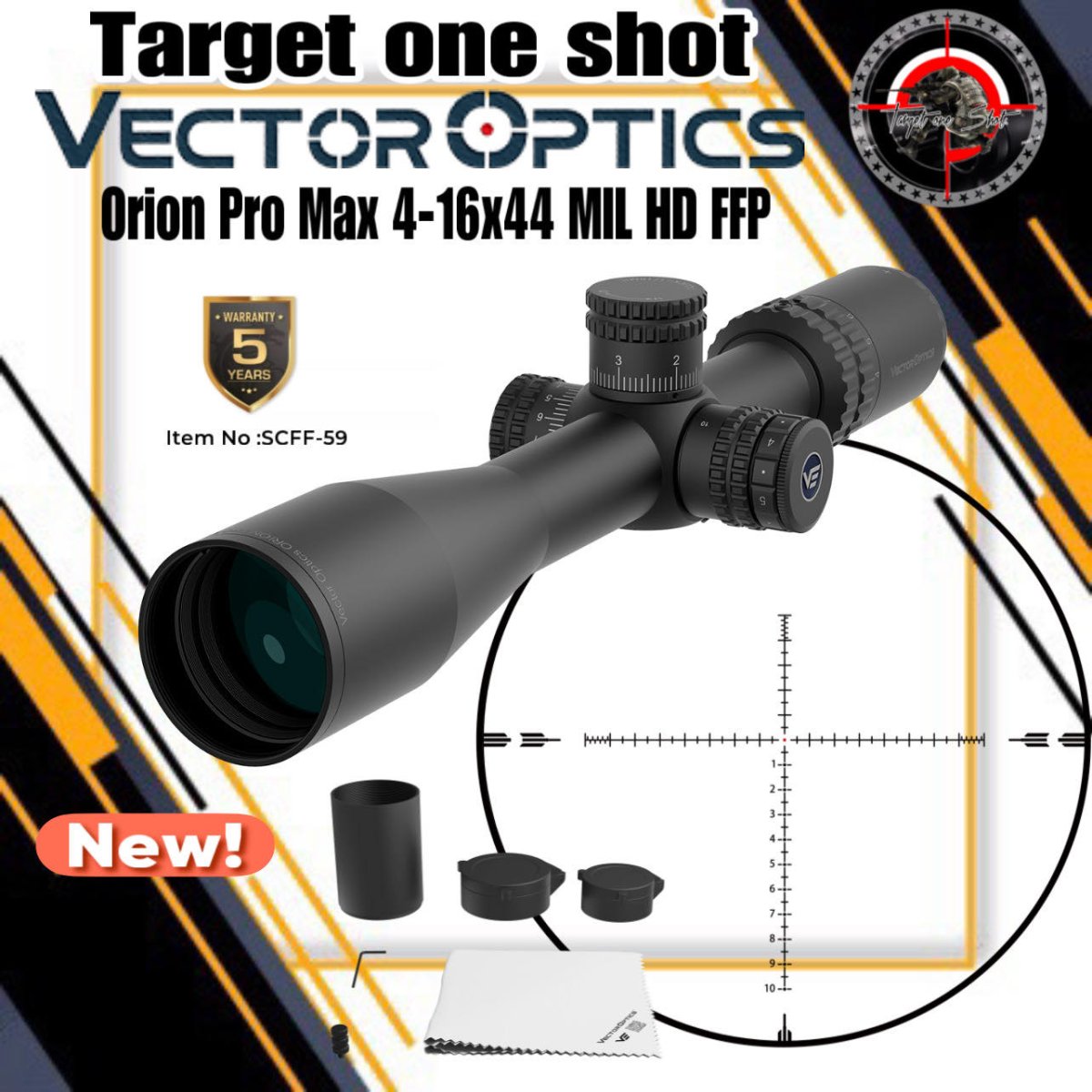 Vector Optics SCFF-64 Taurus 3-18x50 FFP Genii - Cannocchiale per sport, softair e caccia, fucile ad aria compressa, mirino per fucile, scopa Rifle Scope Vector Optics SCFF-64 Taurus 3-18x50 FFP Genii - Cannocchiale per sport, softair e caccia, fucile ad aria compressa, mirino per fucile, scopa Rifle Scope