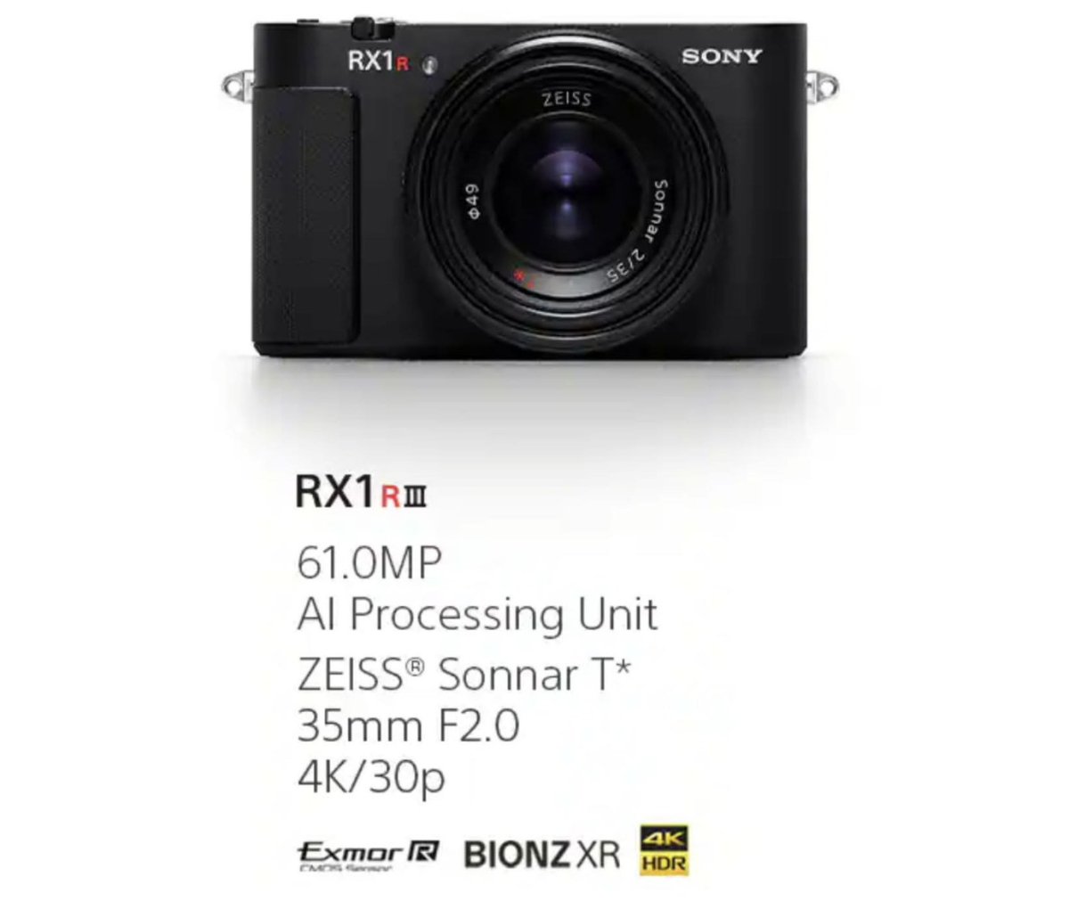 Update : กล้องพรีเมี่ยมคอมแพคในตำนานกลับมาแล้ว! SONY RX1R III (DSC-RX1RM3)