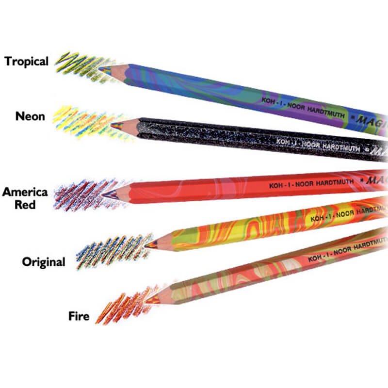 Lápices Koh I Noor Magic Lápices Multicolor Jumbo Koh-I-Noor - Pack De 5 Unidades Lápices Calidad Artistas