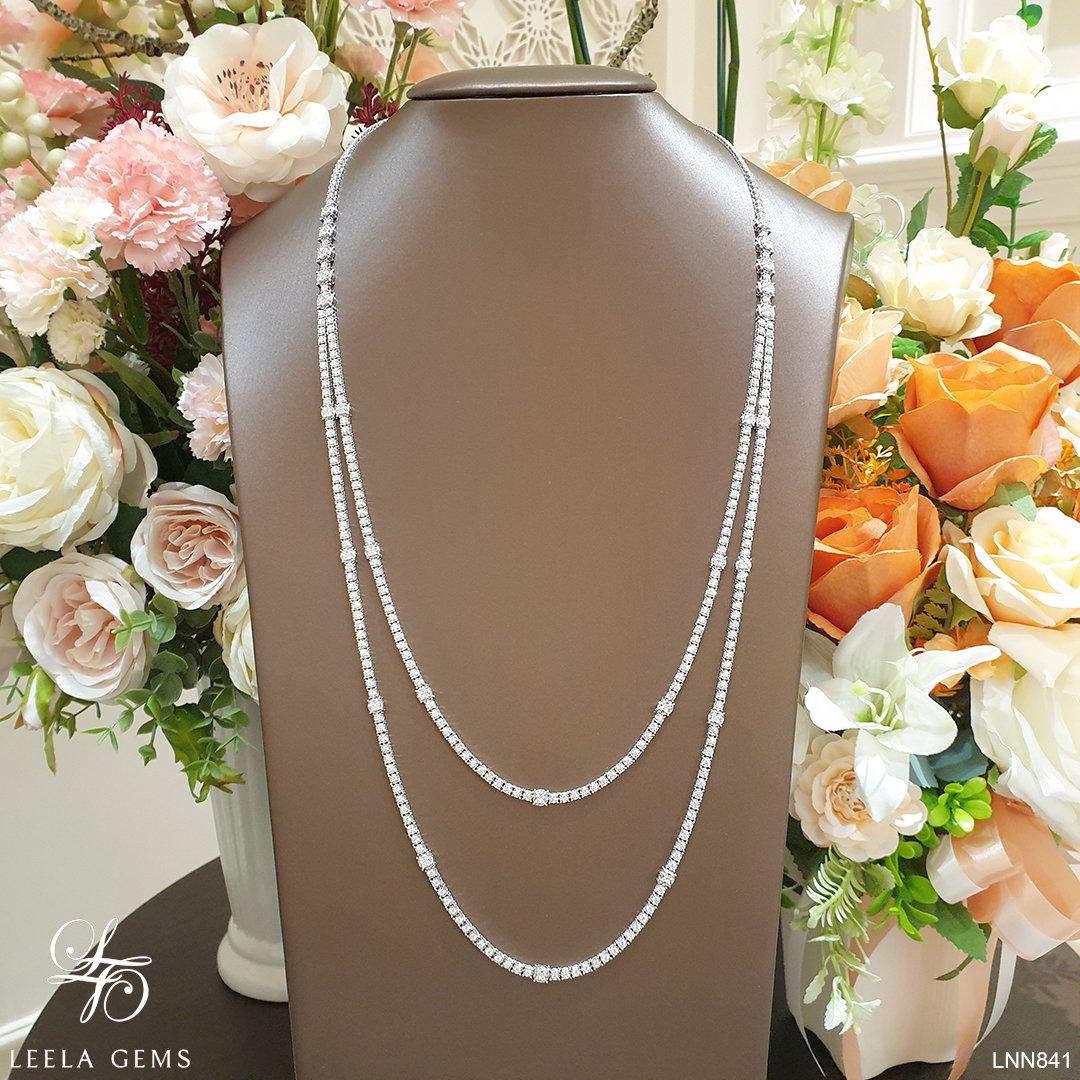 Long Diamond Necklace leelagems