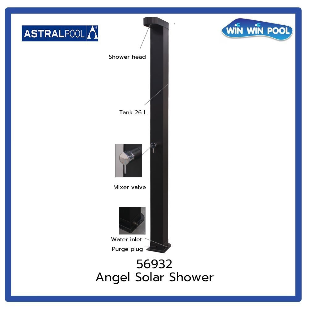 ANGEL SOLAR shower Made of plastic and aluminium. Astralpool