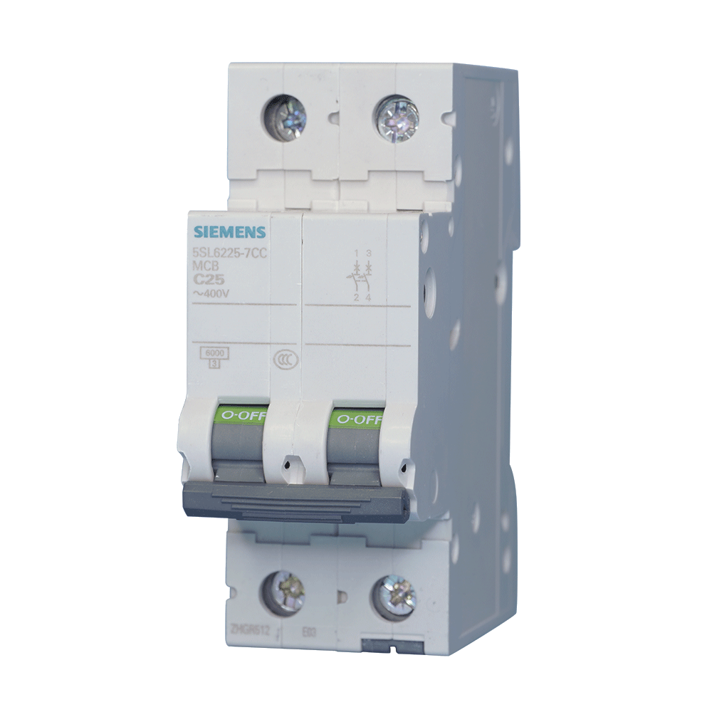 7cc SIEMENS MCB 2 pole 6kA 25A Model:5SL6225-7CC