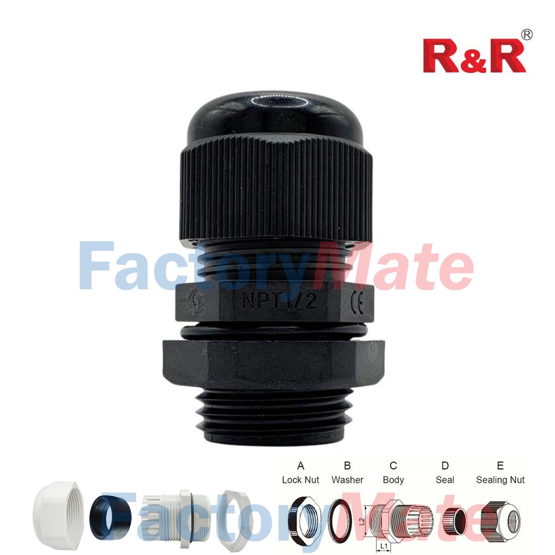 R&R เคเบิ้ลแกลนด์เกลียวล็อค NPT 1/2