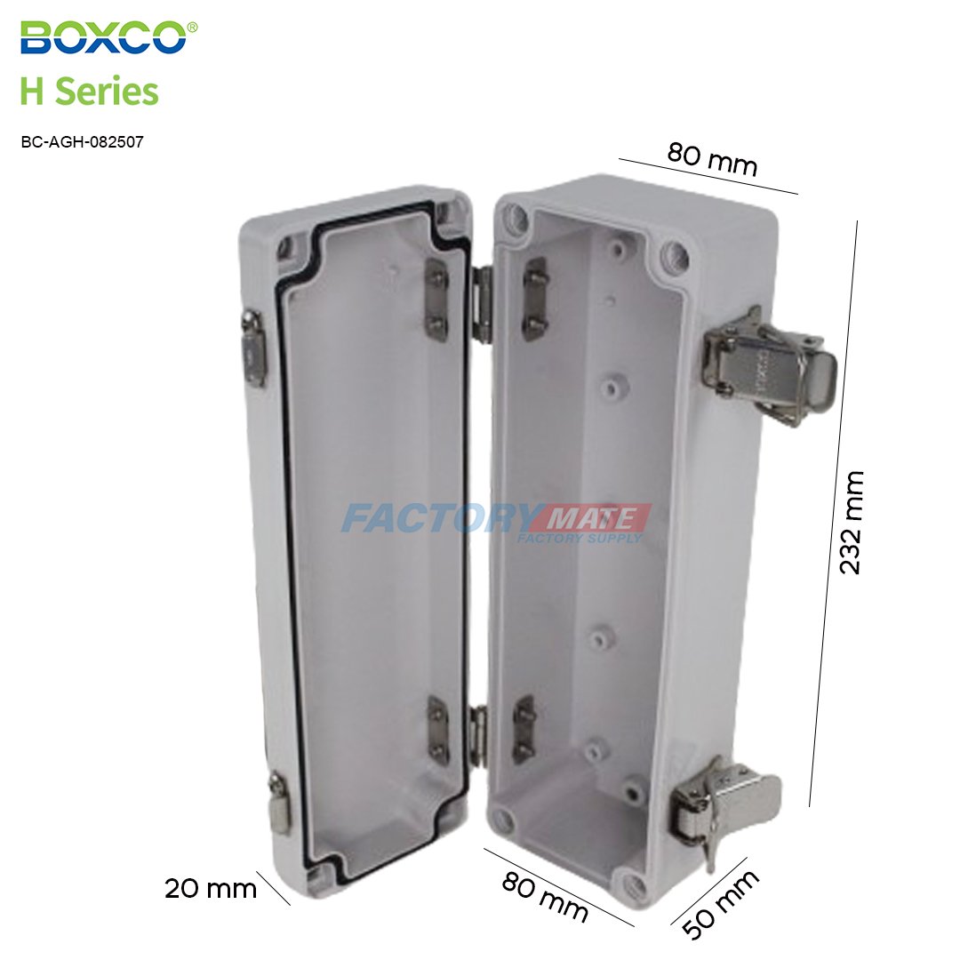 BC-AGH-082507 | กล่องพลาสติกกันน้ำ/กันฝุ่น ขนาด 80x250x70mm