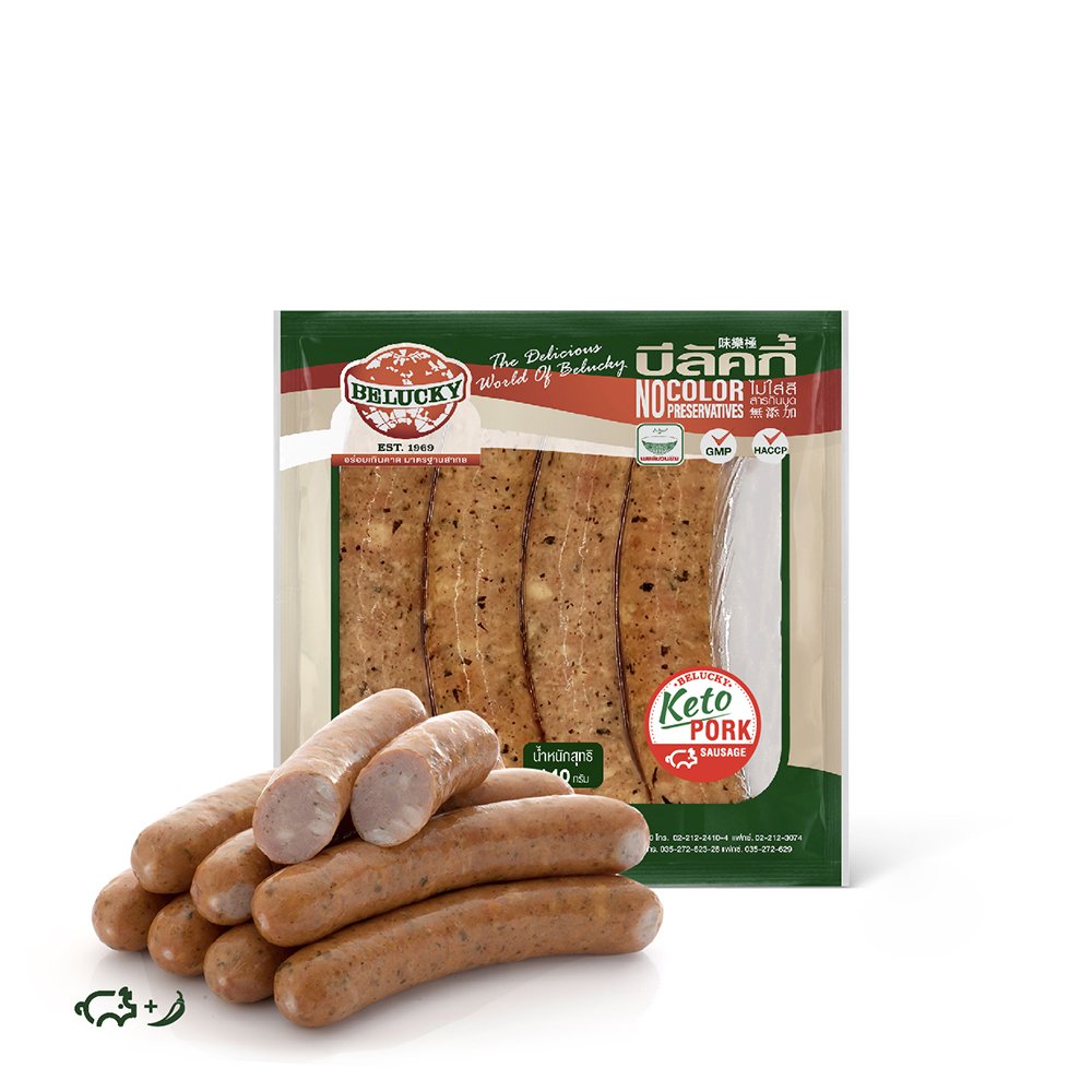 Keto Pork Sausage No.12 ( 140 g / 1,000 g ) belucky