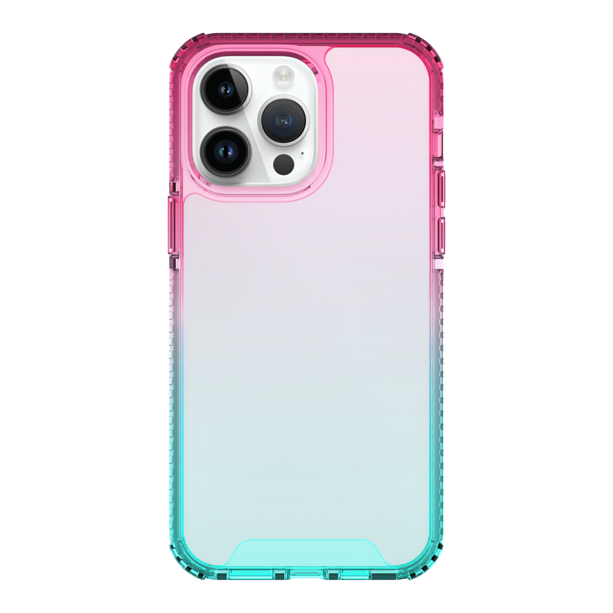 Hi Shield Shockproof Gradient Case Iphone14 เคสกันกระแทกทูโทน [เคส Iphone14] [pink Blue