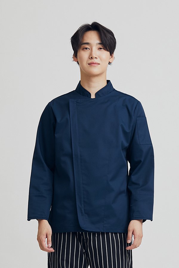 Jeff Navy Zipper Long sleeves Chef Jacket