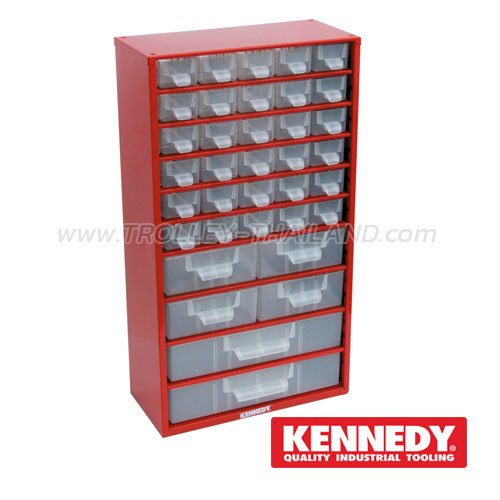 KEN-593-5300K กล่องเครื่องมือพลาสติกมีลิ้นชัก กล่องเก็บอะไหล่ (สีแดง) SERVICES CASES