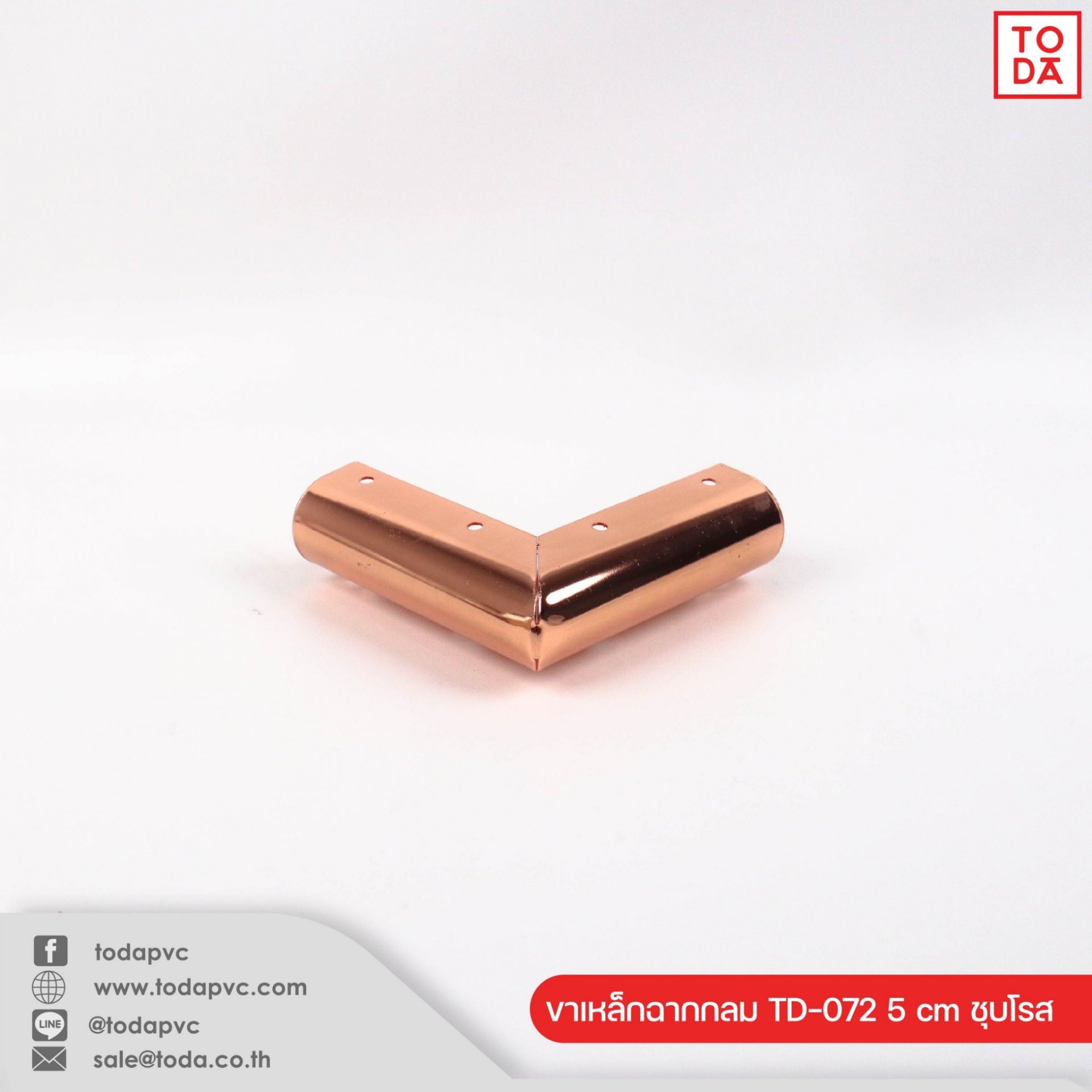 Round angle steel leg TD-072 5 cm rose gold plated