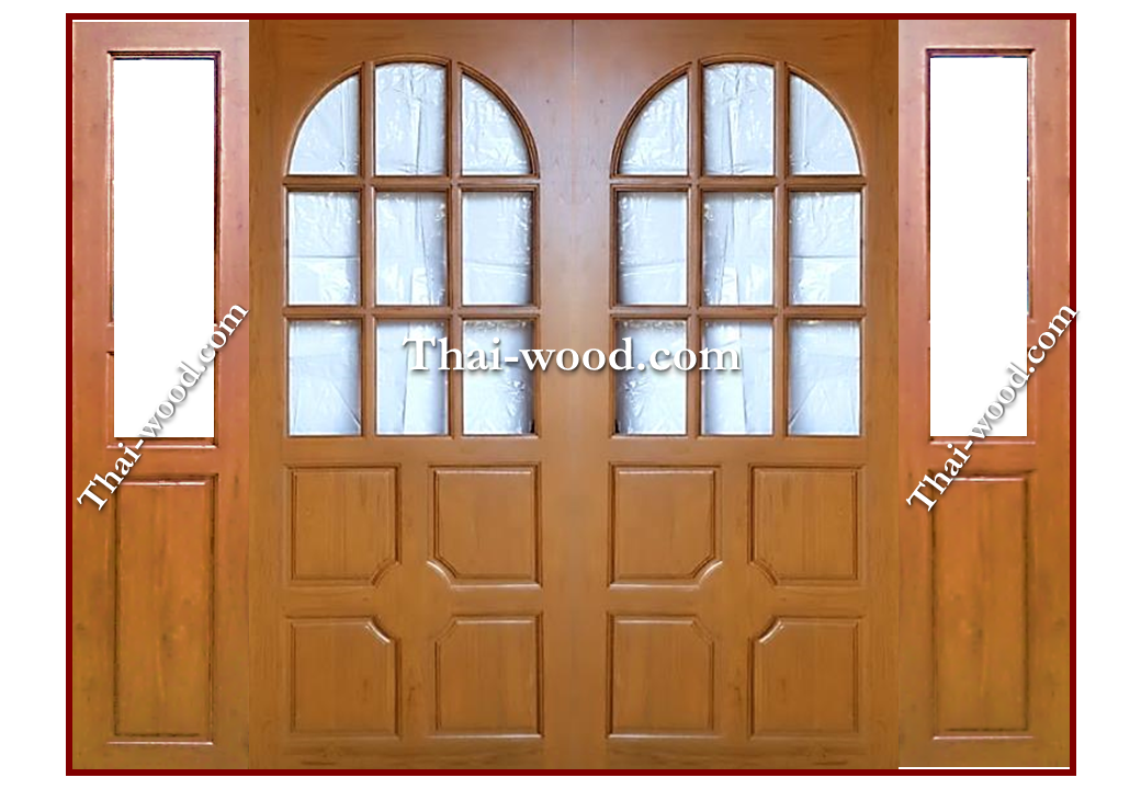 ประตูไม้สักบานคู่ ชุดใหญ่ DA0038
